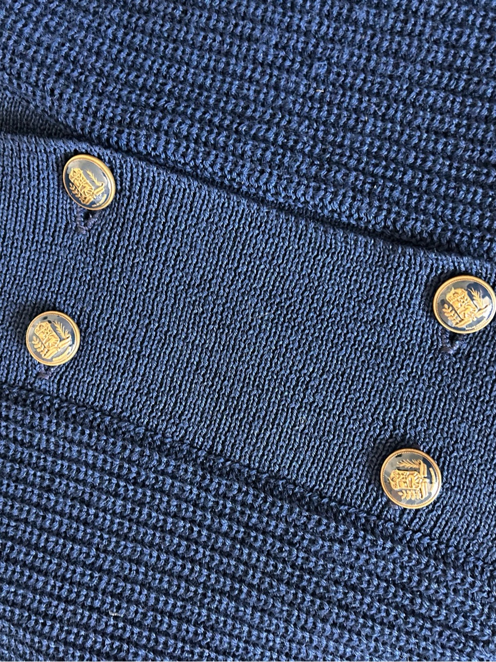 Pendleton Navy Ribbed shawl collar Sweater - Picture 3 of 9